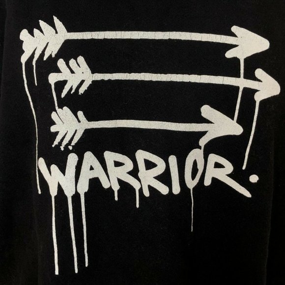 Soul Cycle Gregory Siff Womens Small Black Warrior Graphic Zipper Sweatshirt Top - Picture 2 of 12